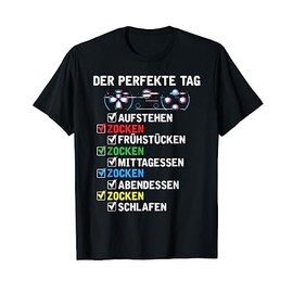 Gamer T-Shirt with German Text "Every Day", black