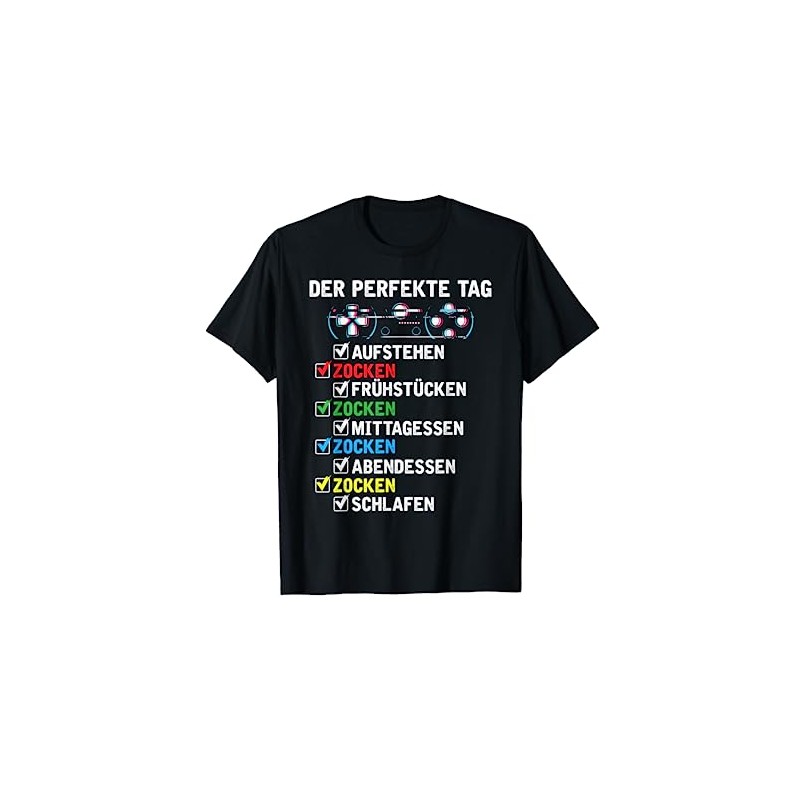 Gamer T-Shirt with German Text "Every Day", black