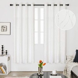 Deconovo Grommet Window Panels, Room Darkening Thermal Insulated 50% Blackout Curtains for Nursery Rooms, 2 Curtain Panels, Pure White Curtains, 52 x 72 Inch