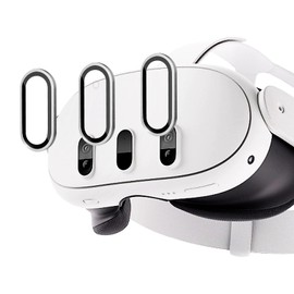 Juylay Camera Lens Protector for Meta Quest 3 Accessories, High Definition Lens Protector for Oculus Quest 3, Alloy Frame, Thin 9H Tempered Glass for VR Headset, Silver