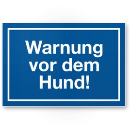 Komma Security Warning of the Dog Sign - 30 x 20 cm Sign Weatherproof Dog Sign Garden Gate Driveway Gate The Front Door Sign Deterrent Warning Sign Burglary Protection