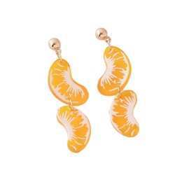Lemon Fruit Earrings Cute Lifelike Lemon Strawberry Dangle Drop Earrings Funny Yellow Fruit Jewelry for Party Holiday Summer Beach Accessories (Orange 2)