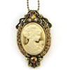 Soulbreezecollection Brown Cameo Pendant Necklace Charm Ladies Women Fashion Jewelry