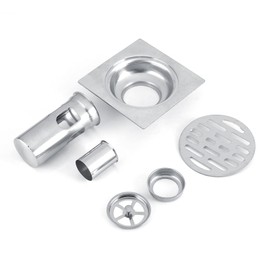 Waste Floor, 11 x 11 x 6 Thickened Stainless Steel Home, Bathroom, Shower, Kitchen, Odourless Floor Drain Waste Grate