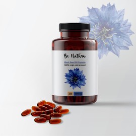 Be Natura 1000mg Blackseed Oil Capsule - 120 Softgel Capsules with More Than 20mg Thymoquenine | Premium Cold Pressed Virgin Oil | High Strength Thymoquenine for Immune- System Support, Aid Digestive