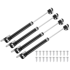 sourcing map 4Pcs Lid Support Hinges, 200N Gas Struts Soft Close Folding Lid Stay Hinges Automatic Slow Lowering Pneumatic Lid Buffer with Fixing Plate for Cabinet Closet Wardrobe