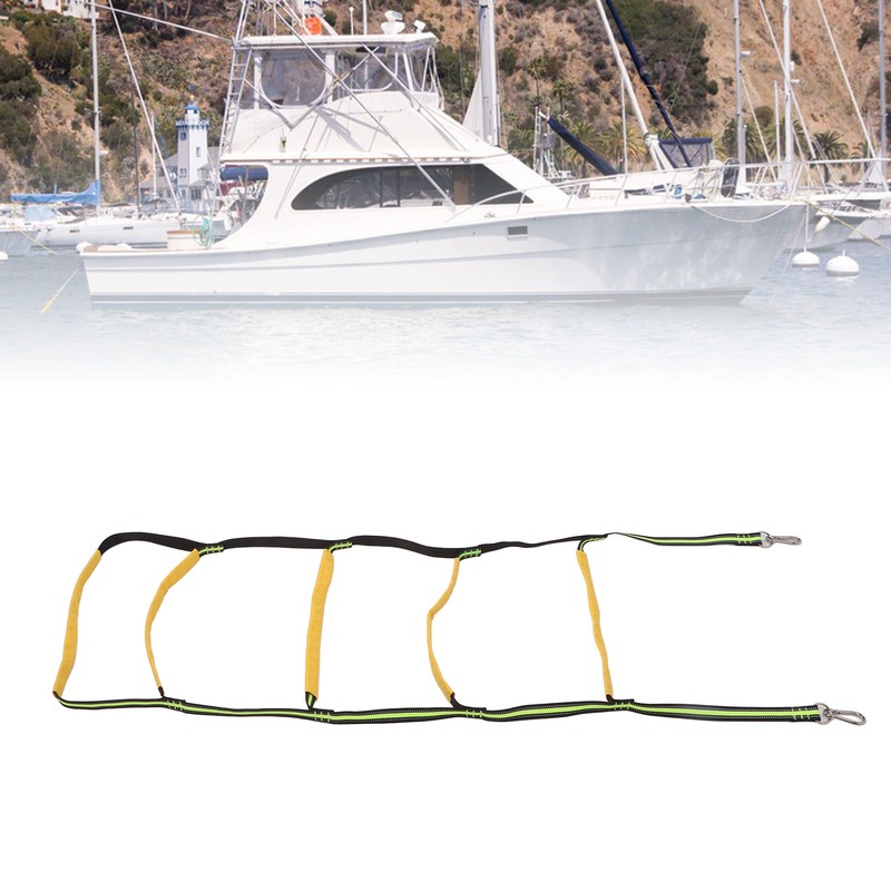Boat Rope Ladder Portable 5 Step Folding Marine Rope Ladder