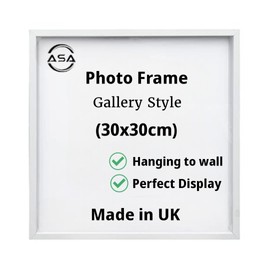 30x30 Modern Photo Frame Wooden Picture Frames MDF Portrait or Landscape Wall Mountable Poster Certificate Frames White Black Oak (White, 30x30)
