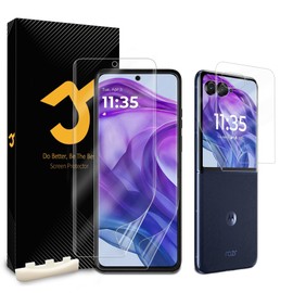 JZG 2+2pcs Screen Protector for Motorola Razr Plus 2024 Hydrogel Film [Not Glass], 2 Inner TPU Screen Protector + 2 Front Flexible TPU Film, HD Clear, Bubble Free, Non-breakable