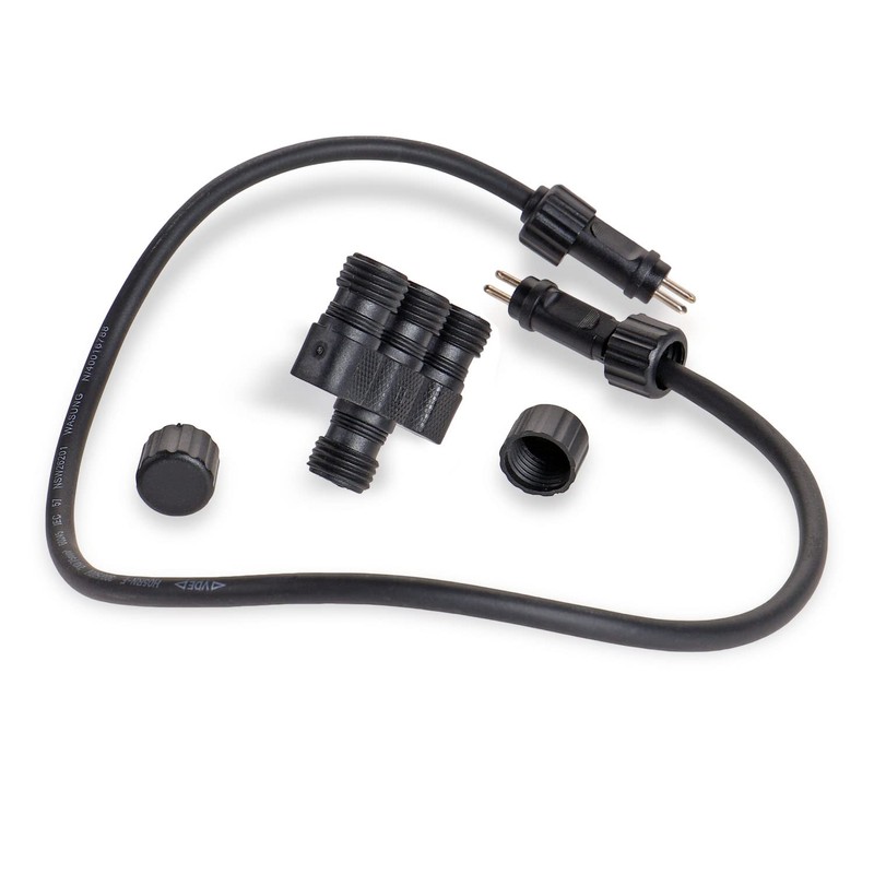 CLGarden IP44 Low Voltage 3-Way Splitter Plug & Light Plug-In