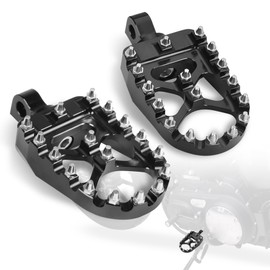 KAMIYONG Motorcycle Foot Pegs Offroad CNC Wide Footpeg Footrest Pedal For Harley Dyna Sportster FLFB FLSTF Iron 883 Softail Street Glide, 360 Degree Rotating MX Chopper Bobber, Black