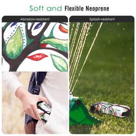 MoKo Sunglasses Soft Case, [Ultra Lightweight] Neoprene Zippered Eyeglass Storage Case with Belt Clip for Eyewear, Frames, Carrying Pouch Case Makeup Bag for Keys, Pencils, Cards - Lucky Tree