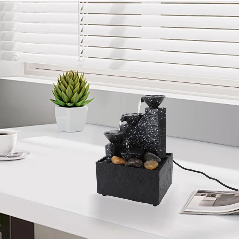 Tabletop Fountain Circulating Water Decorative USB Desk Waterfall Fountain with