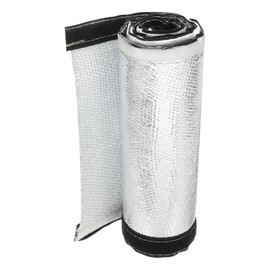 sourcing map 1.5mm Heat Shroud Aluminized Sleeving 2 1/2" ID x 3.2FT Aluminum Metallic Fiberglass Heat Shroud for Fuel Lines Cables Electrical Wiring