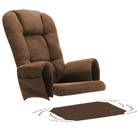 BECHAEO 5PCS Glider Rocker Replacement Cushions Thicken Soft Suede Rocking Chair Cushion Set with Ottoman Cover for Indoor Nursery Glider Rocking Chair, Brown