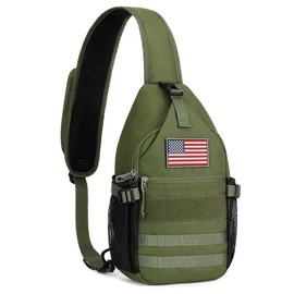 HALOVIE Crossbody Sling Bag Tactical Sling Backpack Anti Theft RFID Crossbody Backpack Lightweight Travel Hiking Chest Bag