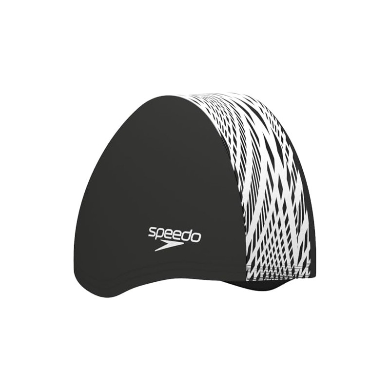 Speedo Unisex Adult Boom Endurance + Swim Caps, Black/White Boho