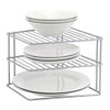 SmashingDealsDirect® 3 Tier Grey Corner Kitchen Plate Rack Tidy Cupboard