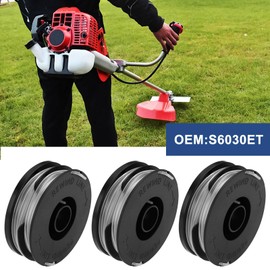 ECSiNG 4Pcs Spool and Trimmer Line Compatible with Spear & Jackson Grass Strimmer Trimmer S6030ET Autofeed Spools Replacement Grass Trimmer String Trimmers Refills