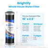 Brightify 10"x2.5" 5 Micron Carbon Water Filter, Whole House Carbon