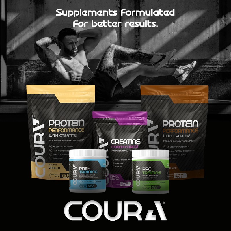 COURA Creatine Monohydrate Lemon-Berries Flavor - 450g - Sports Supplement