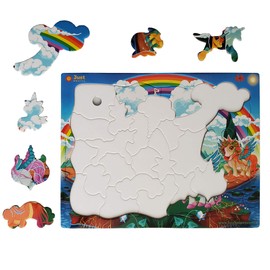 Just Smarty Unicorn Puzzles for Kids 3-5 Years Old | Best Gift for Girls | 27 Pieces Rainbow Puzzle | Unique Jigsaw Shapes Puzzle for Toddlers Ages 3-5 | Vibrant Unicorn Design