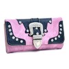 Way2Culture Western Rhinestone Bling Buckle Accent Wallet - Pink