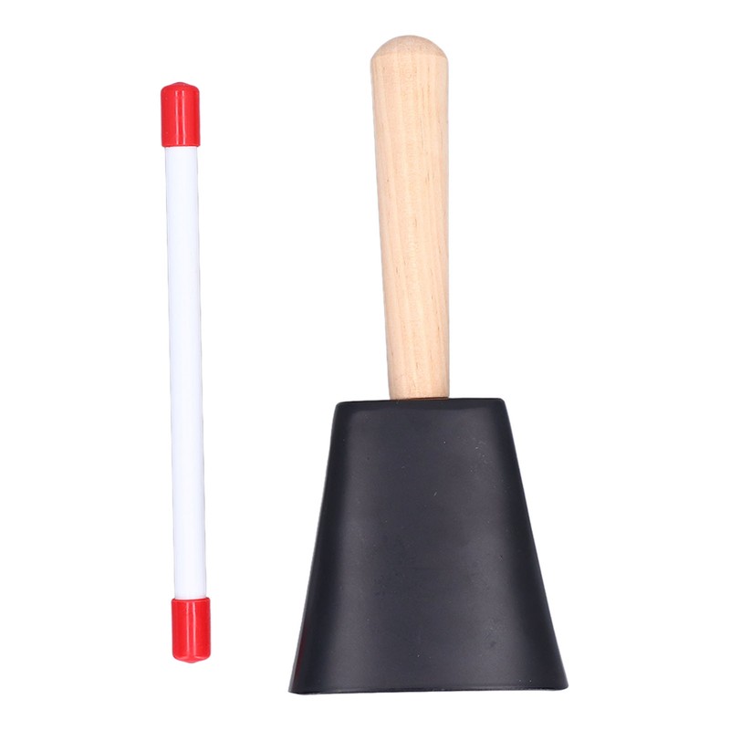 Wooden Handle Steel Cowbell Noise Maker Early Education Percussion Musical