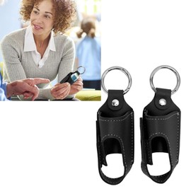 Inhaler Case Holder, 2PCS Asthma Inhaler Holder Portable Storage Protective PU Leather Asthma Inhaler Case Lightweight and Protective Shell for Daily Use, Travel and School (Black)