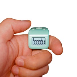 Arvakr Rechargeable Finger Counter, IPX8 Waterproof Lap Counter, Silent 6 Channels Digital Tasbih Tally Clicker with LED for Prayer Swimming Knitting Gift, Green