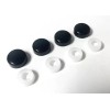 BLVD (4) Black License Plate Frame Screw Caps / Covers