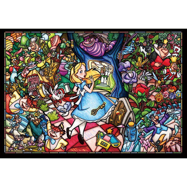 500 piece jigsaw puzzle stained art Alice in Wonderland story stained glass tightly series small pieces (25x36cm)