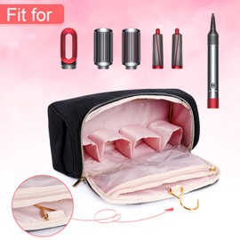 Travel Storage Bag Compatible with Airwrap Styler, Portable Travel Organizer for Airwrap Styler and Attachments, Black, black