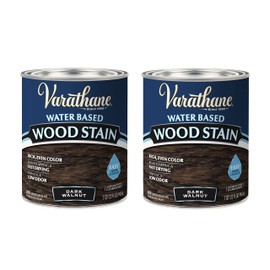 Varathane 381119-2PK Water Based Wood Stain, Quart, Dark Walnut, 2 Pack