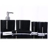 Zerone Bathroom Accessory Sets, 5PC/Set Complete Modern Bath Decor Set Including Emulsion Bottle Toothbrush Holder Soap Dish Gargle Cup (Black)