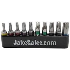 1" Torx/Star Bit Driver Kit Complete With Holder. Comes with T10, T15, T20, T25, T30 and T40 Torx Bits.