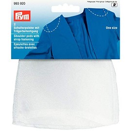 Prym weiß 993920 Schulterpolster Trägerbefestigung PA, Charmeuse, one Size 115 x 125 x 10 mm, 2 Stück