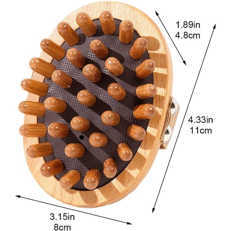 Beech Wooden Scalp Massage Comb, Wooden Scalp Massager, Round Portable