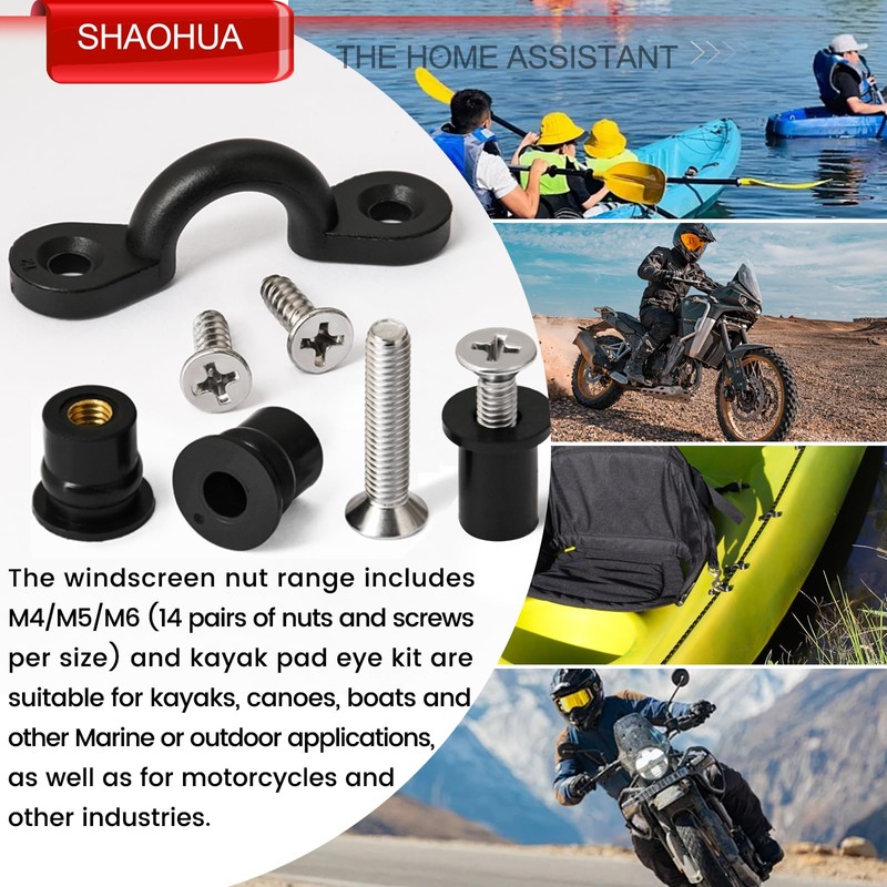 52 Pairs M4 M5 M6 Neoprene Well Nuts and Kayak
