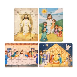 PEYO PALS Bible Puzzles for Kids Ages 4-6 | Wooden Puzzles (15 pcs Each) | Christian Gifts for Children | Sunday School Activity for Kids | Nativity | Last Supper (New Testament)