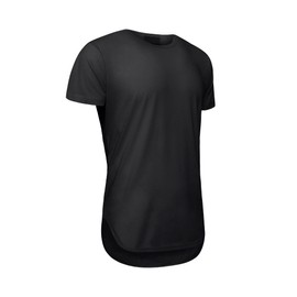 VICTORIOUS Men's Hipster Long Length Drop Cut Scallop Curved Hem T-Shirt TS270 - Black - 3X-Large - A1B