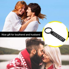 Drive Safe Keychain I Need You Here With Me Gifts for Husband Dad Boyfriend Gifts Valentines Day Father's day BirthdayGift (Black I love you B)