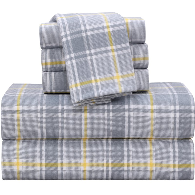 RUVANTI Flannel Sheets King Size 6 Pcs - 100% Cotton