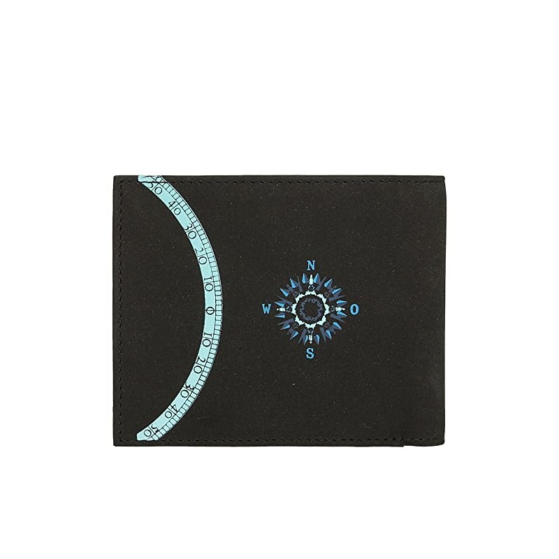 Oxmox New Cryptan RFID Protect, Wind Rose Print Cyan Black,