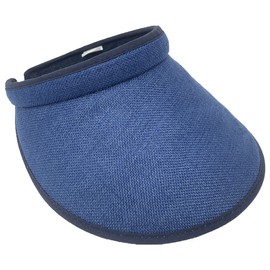 PRO.FASHION Visera de verano para mujer, protección UV, ala ancha, clip en la playa, piscina, gorra de golf, poliéster, marino, Talla única