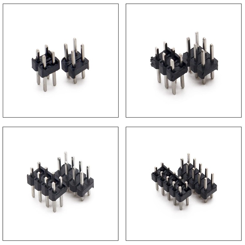 Yoeruyo Pin Headers 2.54mm Header Connector Kit, 2 Row Male