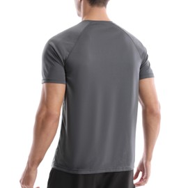 Roadbox Men's Short-Sleeved Rash Guard, UV Protection, UPF 50+, Quick-Drying Bathing Shirt, Breathable Outdoor Water Sports Shirt, darkgray, 3 XL