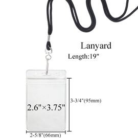 HOSL - Portatarjetas de plástico transparente para tarjetas de identificación a granel para tarjetas de identificación y tarjetas de identificación, funda para insignias (100 unidades)