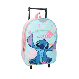 mybagstory - Stitch – Girl's Backpack on Wheels 33 x 25 x 11 cm – Nursery Trolley with 1 Zipped Compartment – Lightweight Pull School Bag