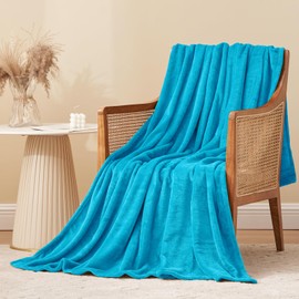 Aisbo Cuddly Fluffy Blanket Petrol Fleece Blanket Warm Sofa Blanket for Winter Cuddly Blanket Turquoise Children Soft as Living Room Blanket 130 x 150 cm Small Couch Blanket
